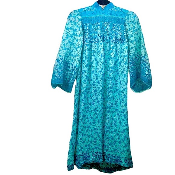 1960s/1970s RARE Raksha Hindimp London Saks Fifth Avenue 100% silk caftan - Picture 3 of 15